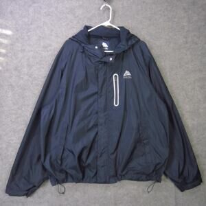 Ozark Trail Jacket Mens XL XXL Navy Blue Hooded Rain Windbreaker Outdoors Hiking